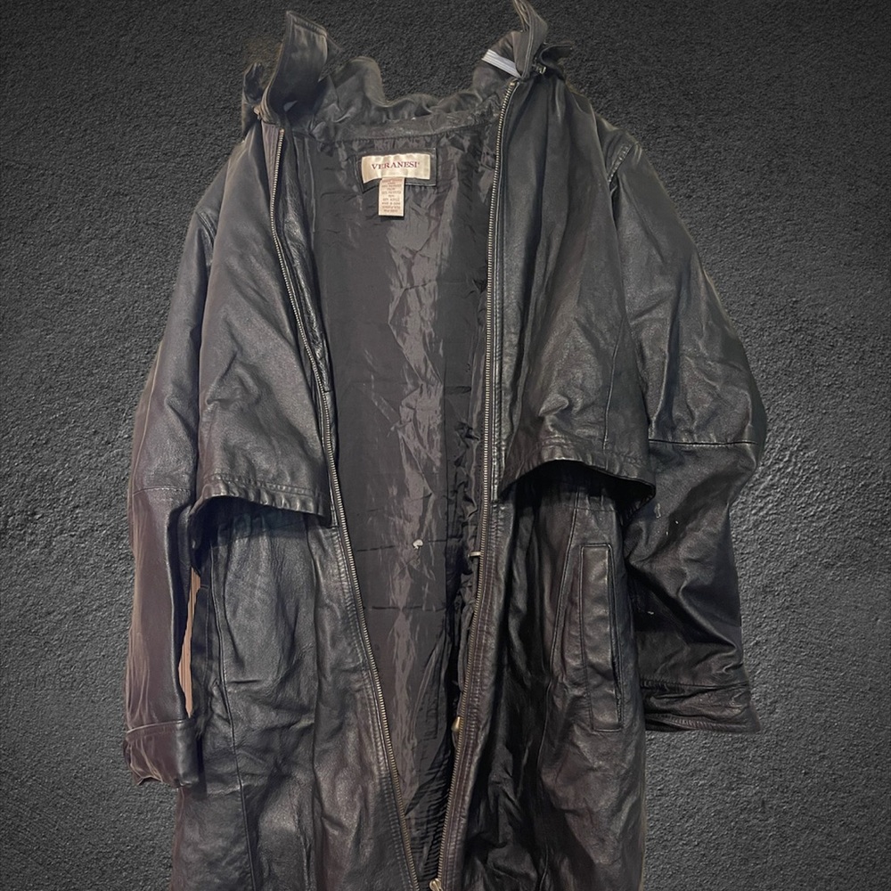 Veranesi woman’s plus size leather jacket